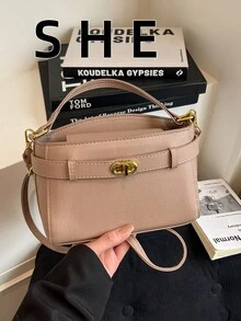 2026新款休闲时尚方形手提包，时尚小众手提包，可单肩斜挎，女士适用 - 卡其色 - 查看 1