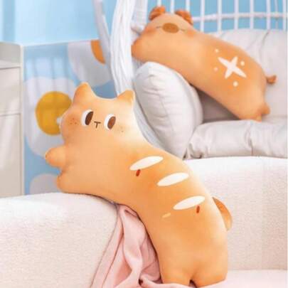 1 pieza Muñeco de peluche adorable de la serie de pan tostado con diseño de animales de dibujos animados, como gato, cerdo o conejo, almohada decorativa, cojín de sofá, almohada para siesta, decoración del hogar, regalo para cumpleaños/Día de la Madre/Pascua