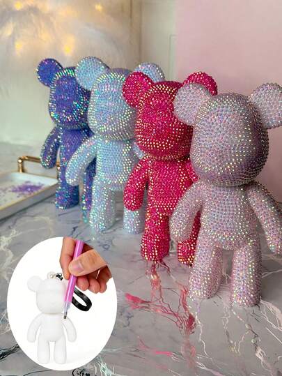 Creative DIY Rhinestone Bear, Can Be Made By Yourself, Available In Multiple Colors, And Can Be Used As A Bag, Keychain, Phone, Etc.