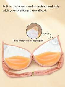 2pcs Super Soft Silicone Breast Pads, Gel Enhanced Bust Enhancers, Suitable For Bras, Can Lift Bust, Non-Slip Sticky Lift Pads. Bikini Halter Style, Seamless Bra Lift, Soft & Comfortable Women's Lingerie Accessory. - Multicolor - View 3