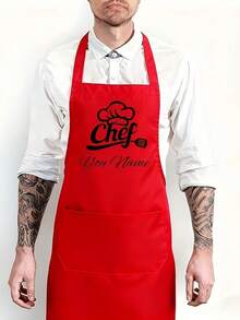 Customized Black Kitchen Cooking Apron, Modern Polyester Oil-Proof Apron, Black Kitchen Apron, Polyester Material Suitable For Gardening, Kitchen And Housework - Multicolor - View 9