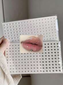 Sticker Fake Belly Eyebrow Lip Piercing Stud Non Piercied Earring Stud Set New Fake Nose Ring Piercing Jewelry Dermal Anchor Top - Multicolor - View 2