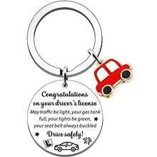1pc Congratulations On Passing The Driving Exam Gift, Stainless Steel Keychain For New Driver, 17th Birthday Gift, Wishing You A Journey Gifts For Mother, Father, Graduation, And Teacher - Multicolor - View 8