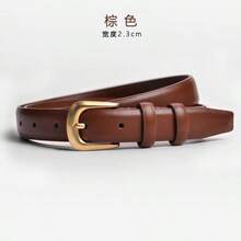 1条女士高品质PU休闲时尚百搭腰带，适合日常休闲、商务、用餐、约会等场合，可搭配牛仔裤、休闲裤。 - 棕色 - 查看 3