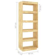 Book Cabinet/Room Divider 60x35x167 Cm Solid Pinewood - Brown - View 8