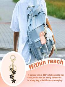 2pcs/1pc 1oz (30ml) Hand Sanitizer Spray Bottle Silicone Protective Case, Shiny Glitter, A-Z 26 Letter Flower Keychain Design, Scratch-Resistant, Waterproof, Reusable Sleeve For Travel, Gifts, Halloween, Christmas - Black - View 5