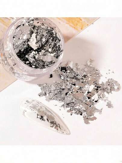 1 Box Nail Art Gold & Silver Foil Paper 3D Asymmetrical Aluminum Stickers