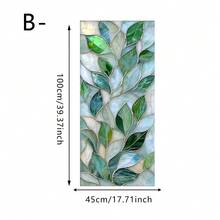 1/3片磨砂植物葉片隱私窗貼膜，靜電吸附，可拆卸，適用於客廳、浴室、辦公室 - 多色 - View 13