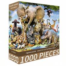 1000片拼图玩具，尺寸70厘米*50厘米，油画风景卡通图案，成人减压，装饰艺术品，适合万圣节、圣诞节、生日礼物 - 彩色 - 查看 21