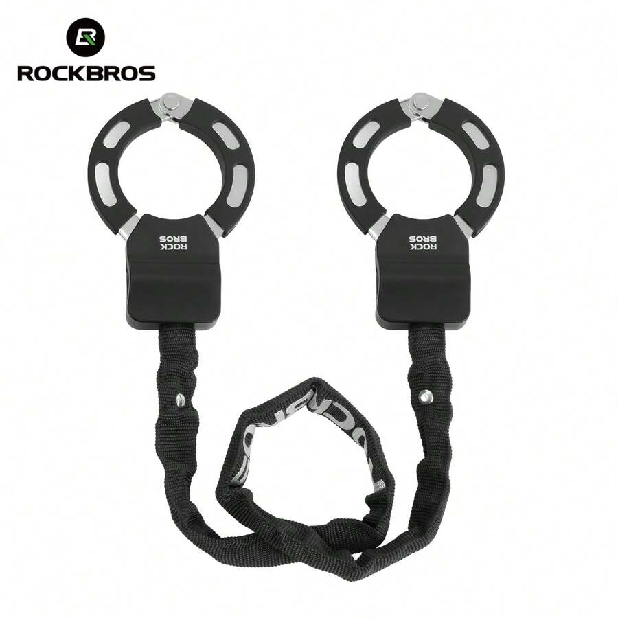 ROCKBROS Bicycle Chain Lock, 23.4" Bike Chain Lock Security Anti-Theft With Key Suitable For Road Bikes, Mountain Bikes And Scooters - Black - View 1