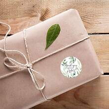 500 piezas/Rollo Pegatinas verdes de "Gracias", adecuadas para bodas, fiestas, cumpleaños, envoltorios de regalos, decoración de graduación, regalos de damas de honor, regalos de Pascua, decoración de bodas, suministros de scrapbooking, papelería, pegatinas divertidas manualidades libro de sticker estikers - agradecido - Ver 6