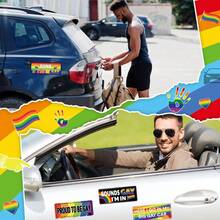 12 Pcs Gay Pride Funny Magnet Bumper Sticker LGBT Rainbow Pride Prank Magnetic Sign For Vehicle Truck Reusable Magnet Sticker For Fridge(Classic) - 12 CÁI - Xem 5