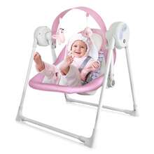 Folds Slim Smart Baby Swing – Ultra-Compact, Travel-Friendly & Adaptive Soothing Station | Perfect Baby Shower Gift - Pink - View 8