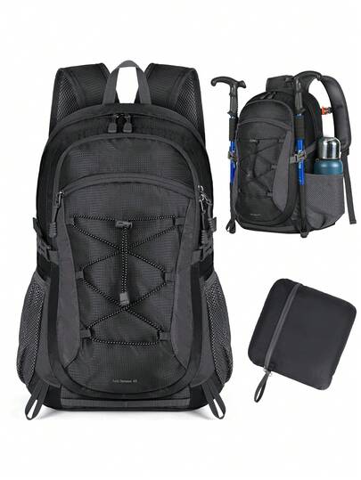 40L Hiking Backpack, Waterproof & Durable Nylon Trekking Bag, Lightweight & Foldable, Suitable For Outdoor Travel & Camping For Men & Women