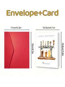 1 Thiệp chúc mừng sinh nhật hình ly bia – Thiệp chúc mừng ly bia dành cho bố, chồng, bạn trai, con trai, ông, chú, bạn bè - nhiều màu - Xem 4