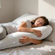 Full Body U Shape Pillow Ultra Soft Pregnancy Maternity Nursing Support Comfort - Light Grey - View 2