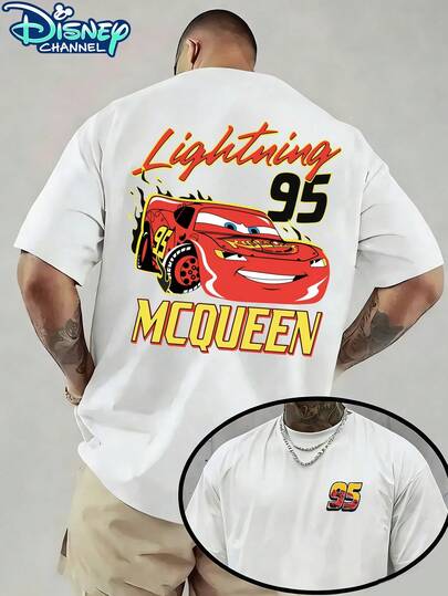 Disney Officially licensed by D isney - the men's "Cars" L ightning McQueen themed series is designed for niche fashion enthusiasts, featuring cotton T-shirts that can be printed before and after the rise of streetwear t rends. The McQueen style + No. 95 logo elements, with double-sided printed patterns front and back, exude a fresh layering effect. The fabric is washable and easy to care for, suitable for various occasions, and the racing theme is filled with a joyful atmosphere.