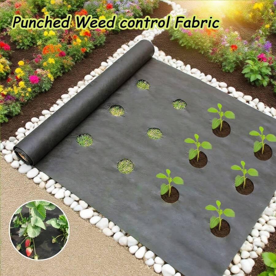 3.28ft Wide X 65.62ft Long Thick Black Barrier Fabric, Breathable & Permeable, Suitable For Fruit Orchard, Strawberry Planting, 1.18oz/Sq.Yd