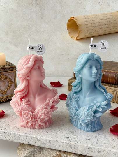 1支手工大豆蜡花童香薰蜡烛 | 创意几何艺术装饰蜡烛，家居装饰、女性礼物及派对礼品蜡烛