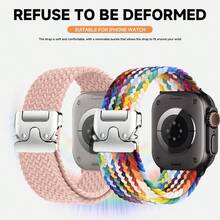 1pc Nylon Stretchy Quick Release Parachute Watch Strap Compatible With Apple Watch 11 10 Band 46mm 42mm 45mm Ultra 49mm 44mm 41mm Braided Bracelet For Series 11 10 9 8 SE 5 6 7 4 3 2 1 Ultra 3 2 - Multicolor - View 9