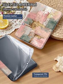 1pc Abstract Texture Painting Tablet Case & Kindle E-Book Case Compatible With IPad 10th Generation, 11/Air 4th/Air 7th/9.7 Inches, Compatible With Samsung Galaxy Tab A9 Plus, Kindle (11th Generation-2024 Release)(6 Inch), Kindle Paperwhite 12th Gen 2024, Great Holiday Gift, Stylish And Simple Pattern. - Multicolor - View 9