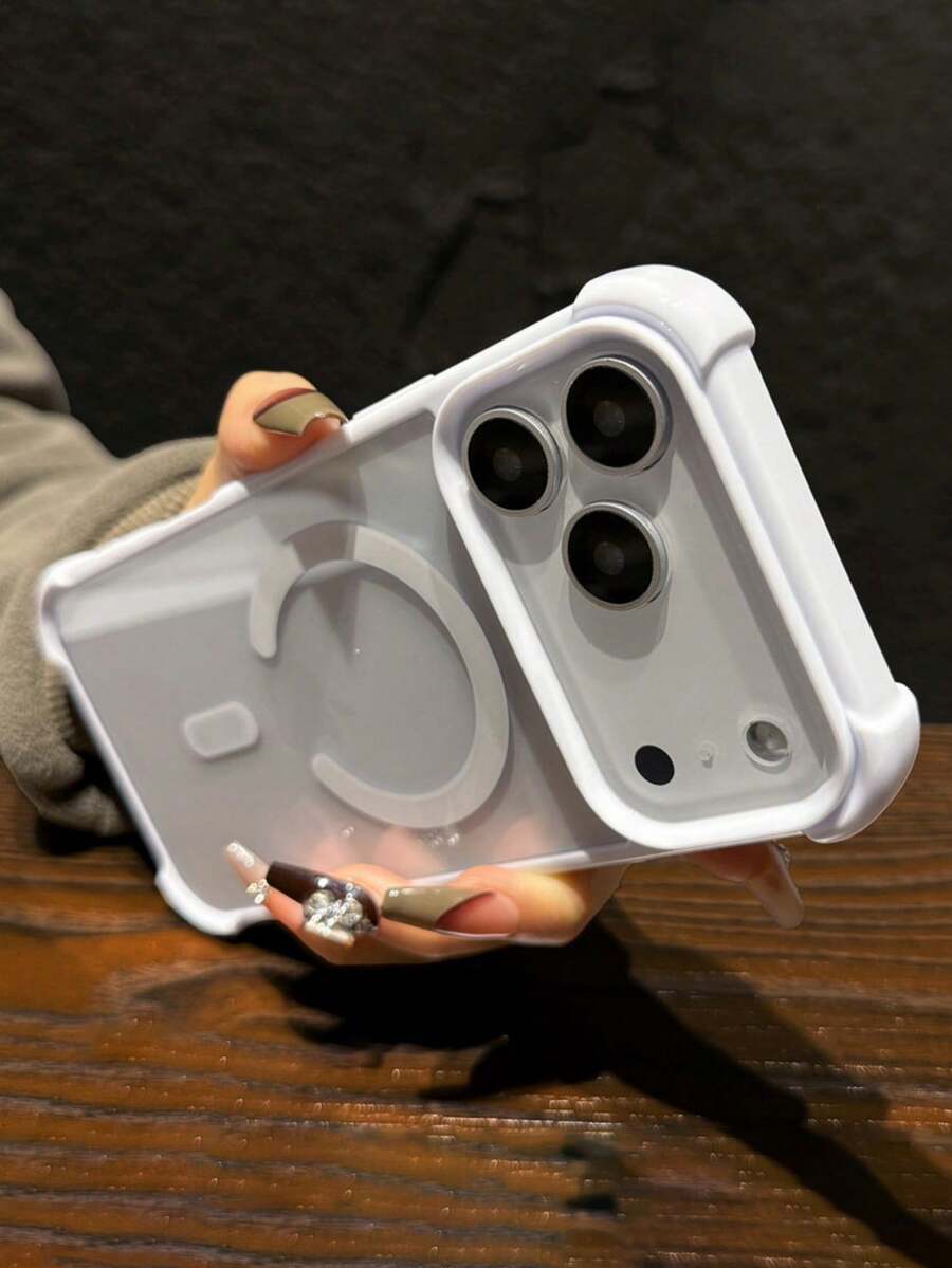 适用于 17/16/15/14/13 Pro Max 的磁吸透明防摔手机壳，支持无线充电，防震保护套