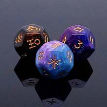 Random Color Astrology Divination, 12 Zodiac Faces, Constellation, Tarot Card Game Accessories, Dice Set, Acrylic Pearl Astrology Dice - Multicolor - View 2