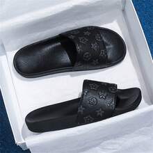 1 đôi dép lê casual kiểu dáng mới mùa xuân 2026, dép xăng đan hở mũi kẻ sọc tối giản unisex, dép đi biển chống trượt nhanh khô, đế EVA mềm mại, thích hợp mang trong nhà và ngoài trời. - màu xanh lá - Xem 4