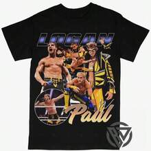 Logan Paul Tee Shirt WWFs ECW WCW WRESTLING - màu đen - Xem 1
