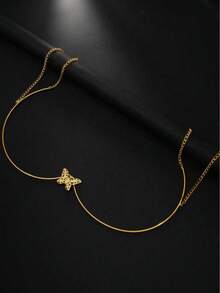 1Pc Sexy Metal Butterfly Body Chain, European And American High-End Nightclub Music Festival Body Jewelry Decoration - Gold - View 3