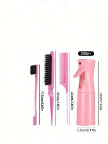 3件套/4件套/5件套软毛卷发梳、三排鬃毛梳、眉刷、定型梳、钢针尖尾梳、长尾梳。卷发造型梳套装,造型工具,沙龙美发师护发配件,美发造型工具,美发造型产品及美发沙龙美容旅行必备品。 - 彩色 - 查看 10