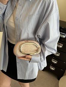 An Elegant Minimalist-Style Women's Chain Crossbody Bag From 2026, Featuring A Sophisticated And Classic Design That Is Highly Versatile And Suitable For All Occasions. - Pink - View 7