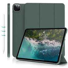 1pc Silicone Soft Case/Full Edge Protection/Honeycomb Texture Cooling/Protective Cover, Compatible With (Air4/5/6)/(7/8/9/10th Gen)/ 11 1A16(2025)/IPad12 11-Inch(2026)/ Air 11-Inch(2026) - Dark Night Green - View 1