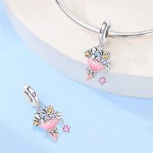 Mặt dây chuyền hình mèo con mạ bạc, thích hợp để gắn vào vòng tay 3mm, đồ trang sức thời trang tự làm cho nữ, quà tặng ngày lễ/sinh nhật. - Nhiều màu - Xem 6