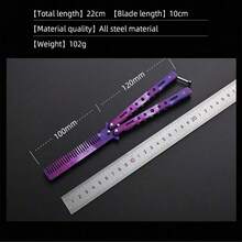 1 chiếc lược gấp ngoài trời bằng thép nguyên khối không mài sắc, siêu ngầu, mới năm 2026, dùng để luyện tập xoay lược cho người mới bắt đầu, lược hình bướm, lược luyện tập xoay lược cực chất, món quà hoàn hảo dành cho phái mạnh vào các dịp lễ và sinh nhật. - Nhiều màu - Xem 9