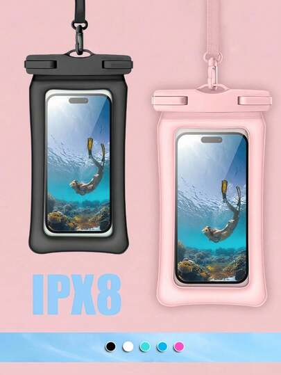 1pc Universal Waterproof Phone Case, 3D Waterproof Phone Protector, Phone Dry Bag, Essential For Travel, Beach, Pool, Cruise, Compatible With IPhone/Galaxy, Prevents Phone Water Damage