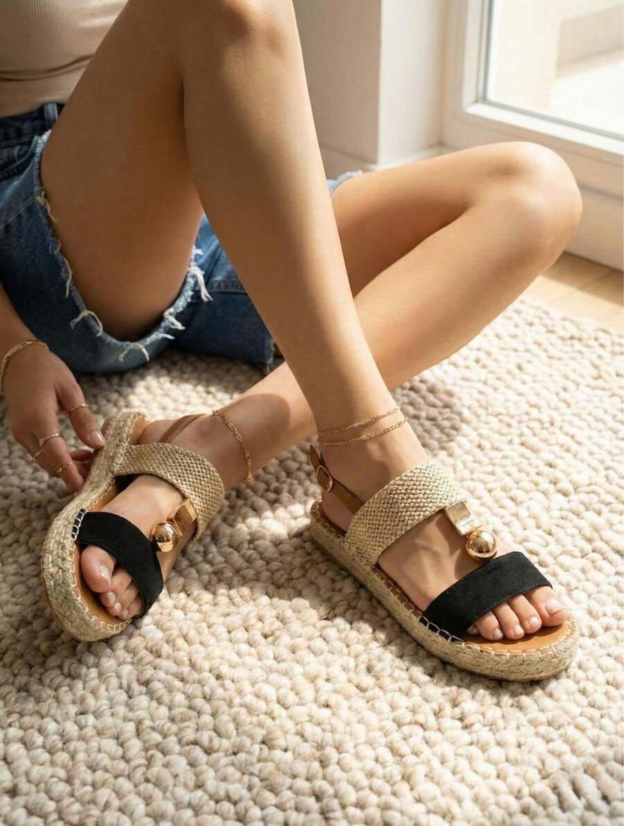 Women Flat Sandals - màu đen - Xem 1