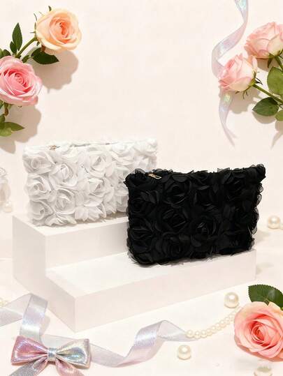 This New 1pc Petal-Shaped Toiletry Bag Is Sweet, Cute, Casual, Simple, And Stylish. The Zipper Design Makes It Suitable For Daily Outings, Travel, And Shopping. It Easily Holds Everyday Essentials, Is A Versatile Piece, And A Fashion Favorite. It Suits Various Styles And Occasions, Making It Highly Adaptable. It Can Also Be Given As A Gift To Friends.