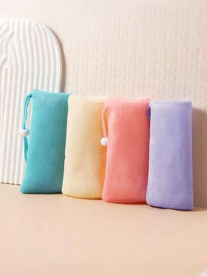 1/2/3 Sets Of Soap Foam Net, Rope Soap Bag, Exfoliating Soap Net, Bath Cleaning Foam Net, Facial Cleaning Body Cleaning Foam Net, Men's And Women's Bathroom Cleaning Supplies, Household Toilet Cleaning Supplies, Men's And Women's Face Degreasing Cleaning Products In Summer, Color Random