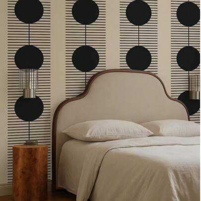 Bold Contemporary Wallpaper – Geometrical Abstract Peel & Stick Or Traditional Wall Covering In Custom Colors