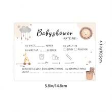 10/20/30/40/50PCS German Baby Shower Prediction Cards, Double-Sided Guessing Game & Wishes Cards, Fill-In Baby Shower Party Game, Gender Reveal Activity Cards, Cute Rainbow & Animal Theme - Multicolor B - View 5