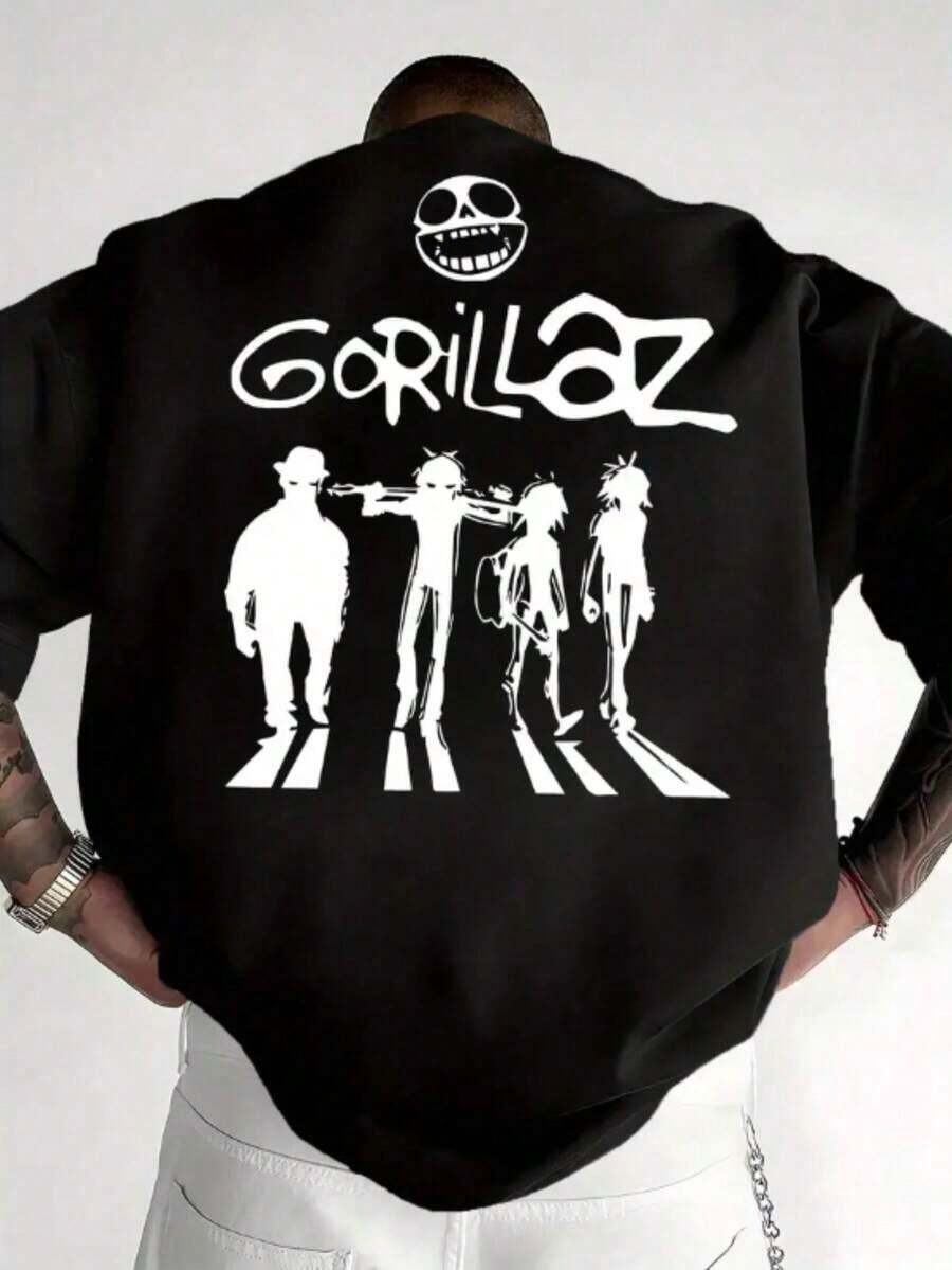 Camiseta gráfica de  para hombre - Camiseta beige con miembros de la banda en negro - Camiseta ligera y transpirable para el día a día y eventos temáticos - Producto oficial de la banda. Camiseta de verano para fans, mercancía para fans, camiseta holgada, cómoda, para exteriores, diseño de moda, textura suave, para aficionados a la música, camiseta holgada, material cómodo, manga corta, ropa divertida. - Negro - Ver 1