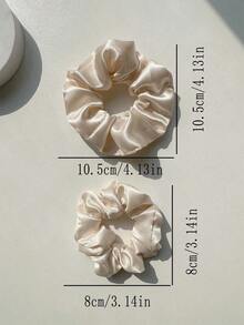 16pcs Solid Color Elastic Hair Scrunchies, Soft Satin Hair Ties, Versatile Casual Hair Accessories For Women Scrunchy Hair Ties Ponytail Head Accessories Elastic Band - 多色的 - 查看 4