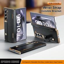 Galaxy ZFold3/ZFold4/ZFold5/ZFold6/ZFold7 Phone Case, Half-Covered Protection, No Front Cover Design, Retractable Wrist Strap, Hinge Protection, Ultra-Thin No Face Cover Phone Case - Multicolor - View 3