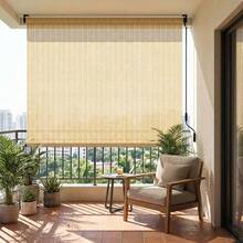 HDPE Shade Cloth For Vertical Awning, Aluminum Tube With Wireless Crank Operation, Vertical Awning, HDPE Shade Cloth For Patio Pergola, Balcony Awning - 卡其色 - 查看 1