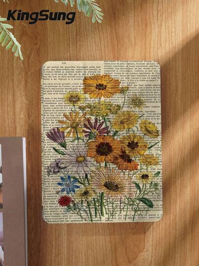Kingsung Retro English Newspaper With Daisy Pattern Tablet Case, Compatible With IPad 9.7/10.2/10.5/10.9/12.9/Pro 11, 10th Generation, Compatible With Samsung Galaxy Tab S6 Lite 10.4-Inch, Compatible With Kindle Paperwhite 12th Gen 2024, Kindle (11th Generation) 2022 Version, Kobo Clara Color, Soft And Drop Resistant, Smart Stand/Auto Wake/Sleep
