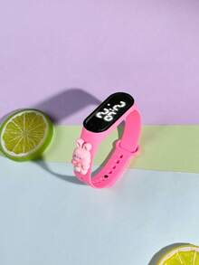5pcs Children And Teenagers Sports Electronic Watch M3 New LED Touch Screen Cute Carrot Little White Rabbit Strawberry Rabbit Bowknot Rabbit Fashion Versatile Sports Electronic Watch Open School Season Back To School Season Send Surprise Gifts To Classmates And Friends Gift Watch Combination Set - Multicolor - View 8