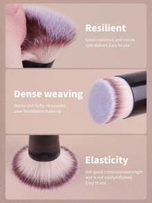 Professional Dual-Ended Face Makeup Brushes, Powder Blush Brush, Cosmetic Tools, Soft Fibers, Easy To Carry, Travel Brushes - Black - View 8