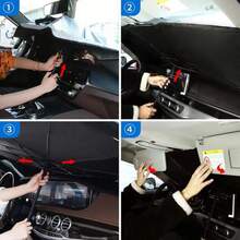 Car Windshield Sunshade, Foldable Windshield Sun Umbrella, Windshield Cooling Umbrella For Daily, Sun Visor, Sunshade Cover, Durable Sun Shade, Sunshade For Car Outside, UV Protective Sunshade - A - Xem 8