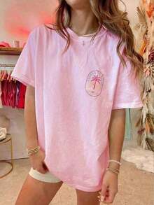 Summer Clothes Women2026 Summer TopsWomens Y2k Coconut Tree Oversized Shirts Tops Coconut Tree/Letter Print Short Sleeve Round Neck Loose Fit Tee Shirt Summer Vintage Aesthetic Baggy Tees Tops Preppy Coastal Teen Girl Clothes Streetwear-White And Navy Off--Shoulder Cropped Unisex TopCasual Daily Wear-Shirt,Retro-Shirt,Clothing Autumn And Winter,Male And Female Neutral Short Sleeves,Clothes Plus Size,Sweatshirt,Clothes Women,Tops,New Year's Clothing,Womens Tops,Spring,Summer Tops Women,Spring Clothes,Vacation Fits Women,Valentines Gifts,Summer FitsLoose And Comfortabletops For Women Summer ClothesLoose And Comfortablespring Top - Hồng - Xem 6